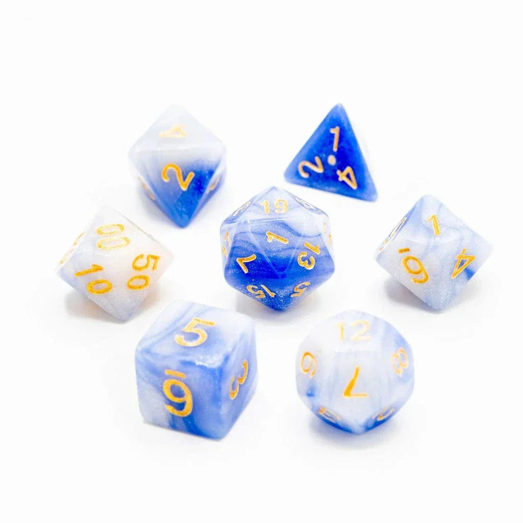 Tabletop Dominion DICE Frosted Sky | Acrylic Dice | 7 Piece Set