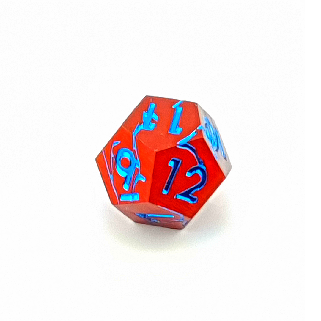 Frostfire Scar | Solid Metal Dice | 7 Piece Set - DICE