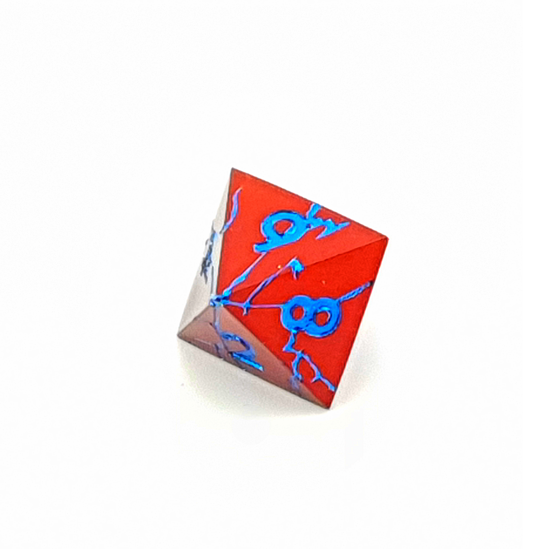 Frostfire Scar | Solid Metal Dice | 7 Piece Set - DICE