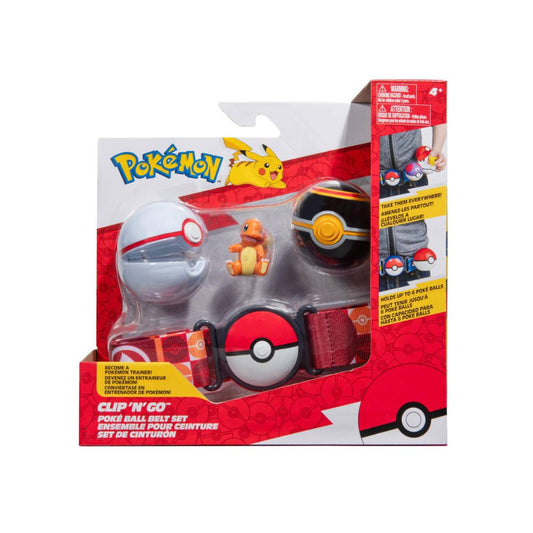 GameOn.games Action & Toy Figures Clip 'N' Go Poke Ball Belt Set - Charmander