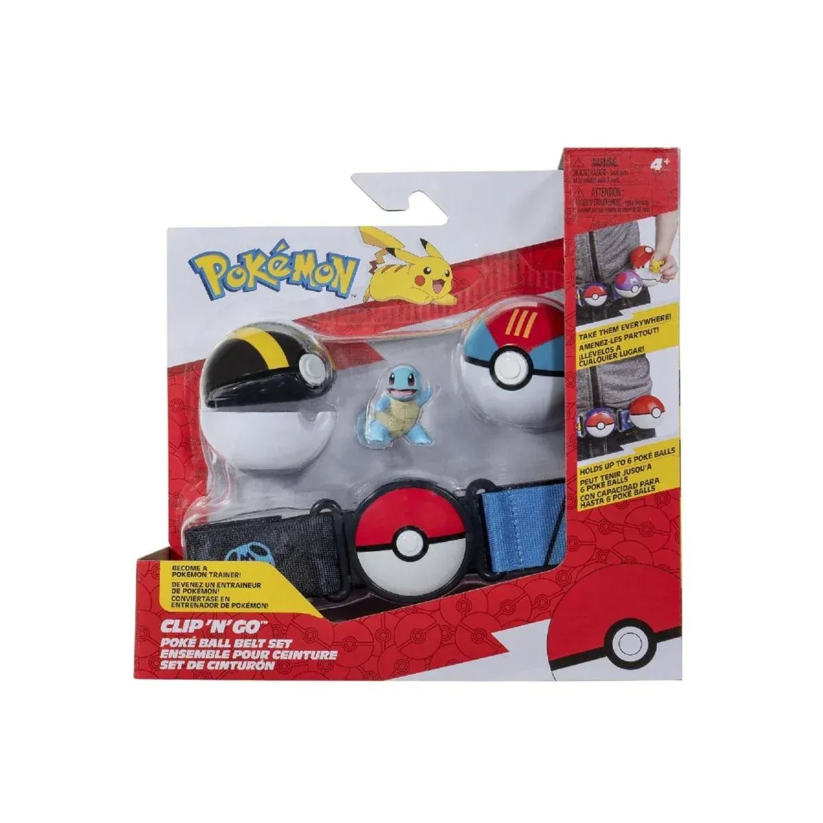 GameOn.games Action & Toy Figures Clip 'N' Go Poke Ball Belt Set - Squirtle
