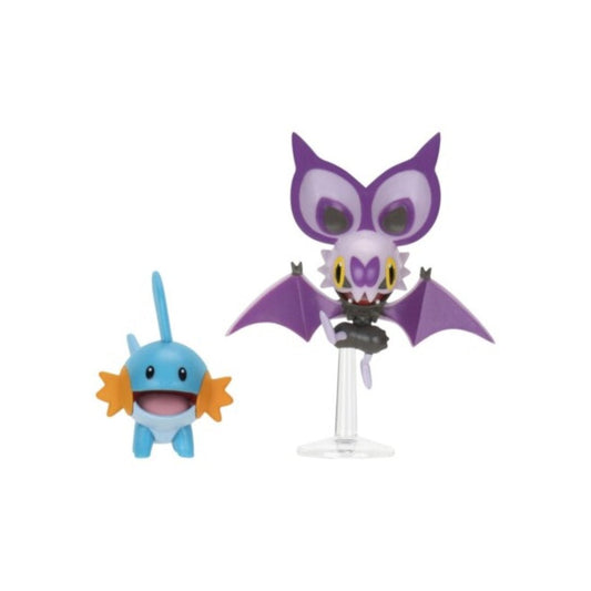 GameOn.games Action & Toy Figures Pokémon 2-3" Battle Figure Pack - Mudkip & Noibat