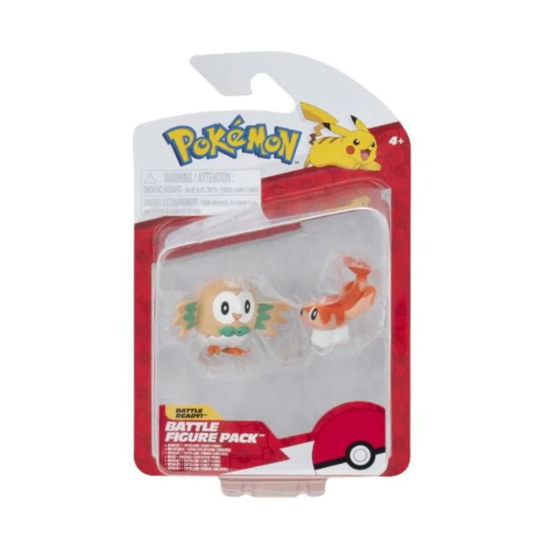 GameOn.games Action & Toy Figures Pokémon 2-3" Battle Figure Pack - Rowlet & Tatsugiri