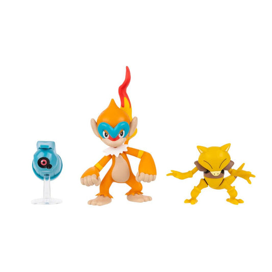 GameOn.games Action & Toy Figures Pokémon Battle Figure 3 Pack - 2-Inch Beldum, Abra & 3-Inch Monferno