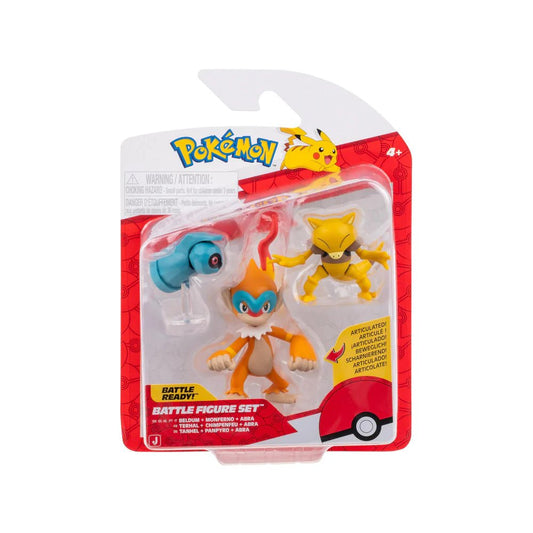 GameOn.games Action & Toy Figures Pokémon Battle Figure 3 Pack - 2-Inch Beldum, Abra & 3-Inch Monferno