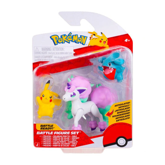 GameOn.games Action & Toy Figures Pokémon Battle Figure - Pikachu & Galarian Ponyta & Gible