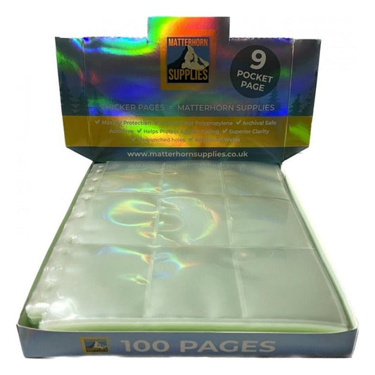 GameOn.games Collectible Trading Cards 9 Pocket Pages - 100 pages - Matterhorn Supplies