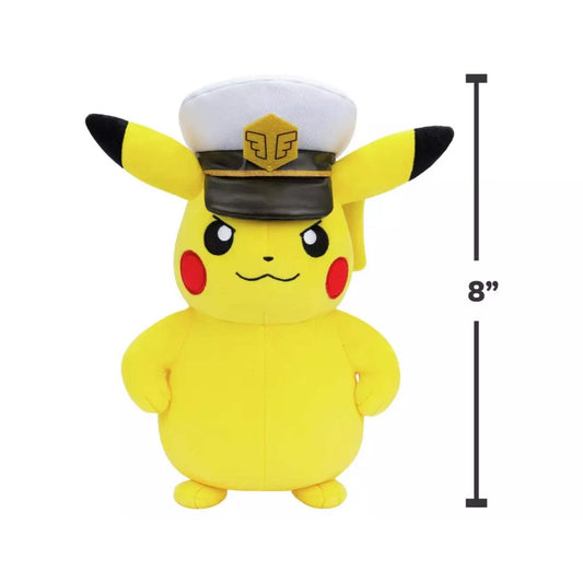 GameOn.games Plush 8" Pikachu with Captain's Hat Plush