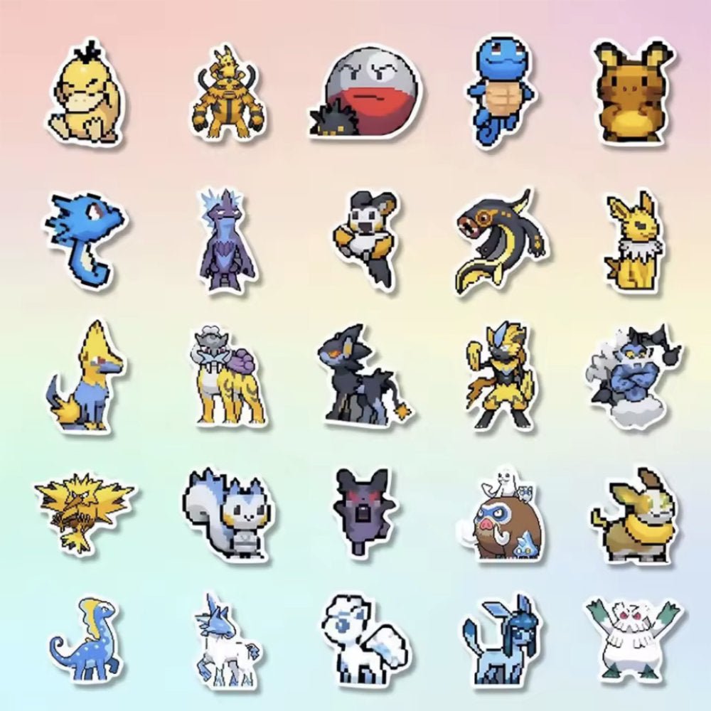 GameOn.games Sticker Pokémon Pixel Stickers - Pack of 110