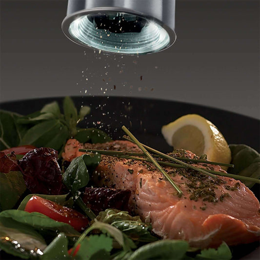 GameRaid Russell Hobbs Electric Salt and Pepper Mill Set, Adjustable Mill - Brushed Steel 23460-56