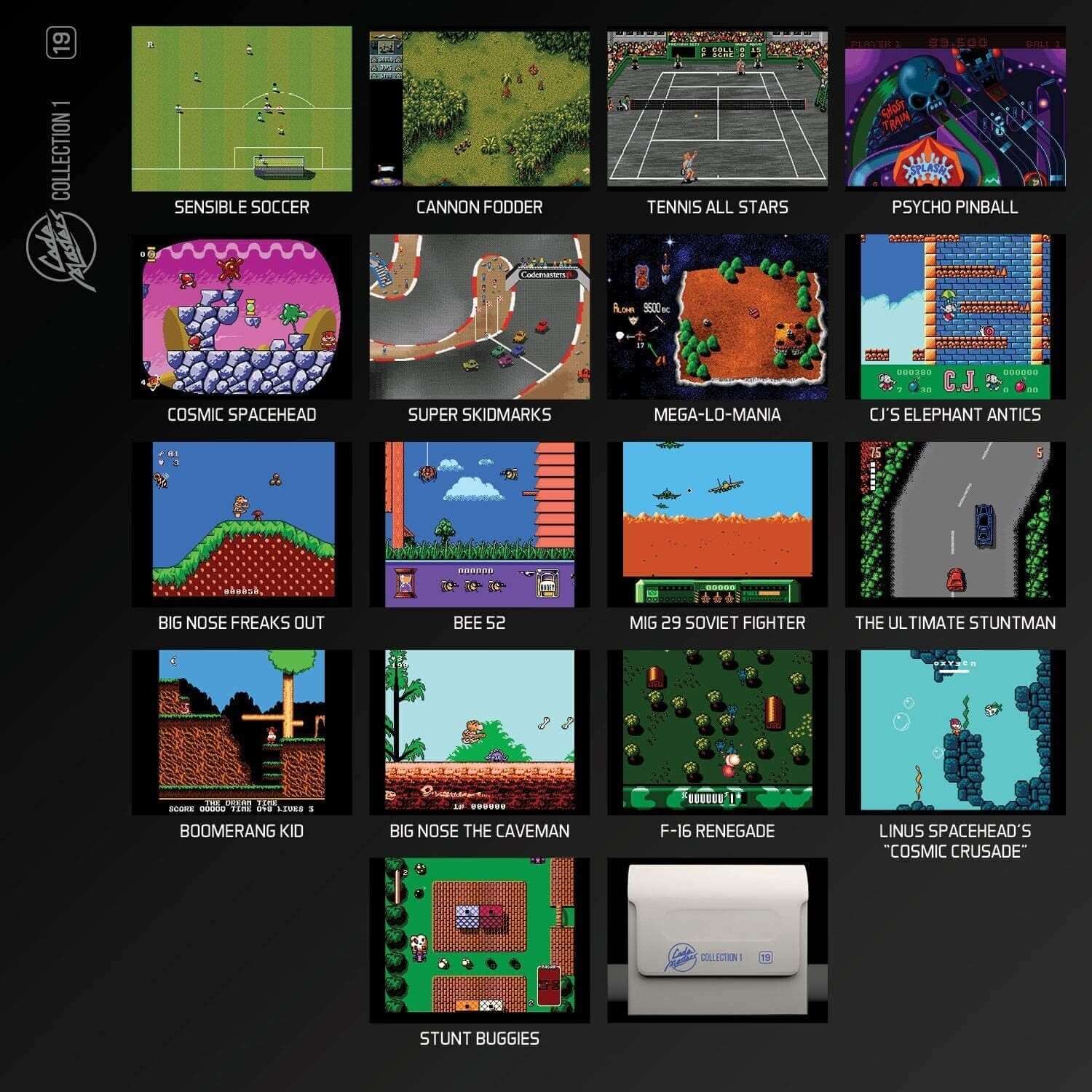 GameRaid Video Game Evercade Codemasters Cartridge 1 Electronic Games No 19