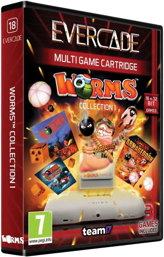 GameRaid Video Game Evercade Worms Collection 1 Cartridge