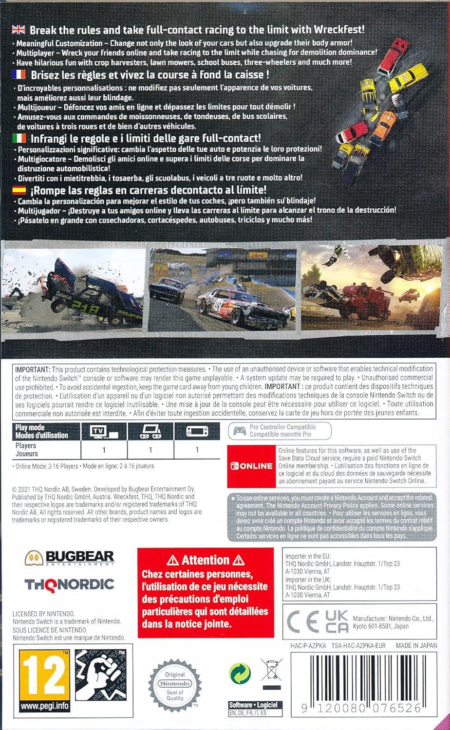 GameRaid Video Game Wreckfest (Nintendo Switch)