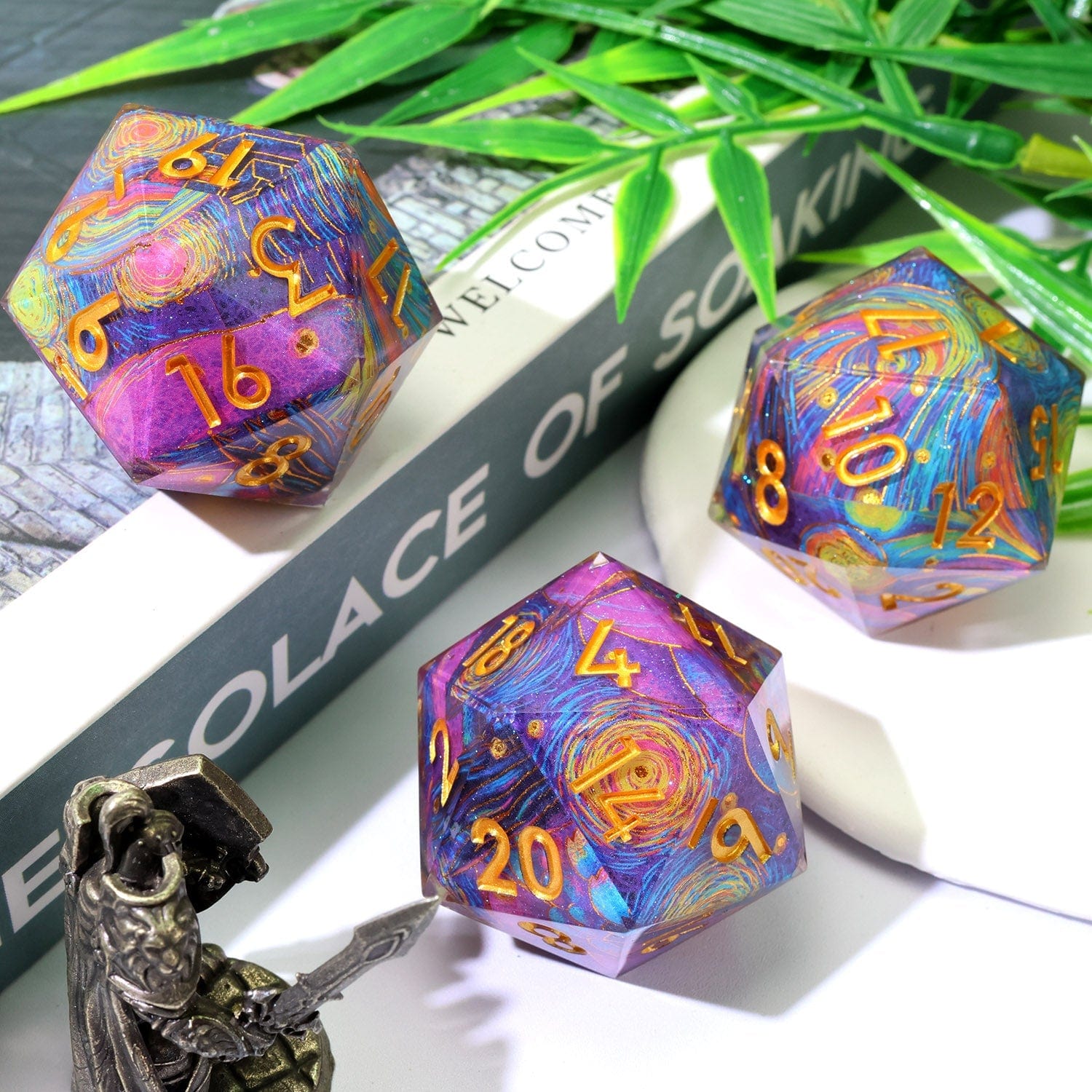 Tabletop Dominion DICE Gilded Cosmos | 33mm D20 | Oversized Art Core Dice