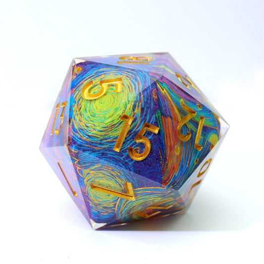 Tabletop Dominion DICE Gilded Cosmos | 33mm D20 | Oversized Art Core Dice