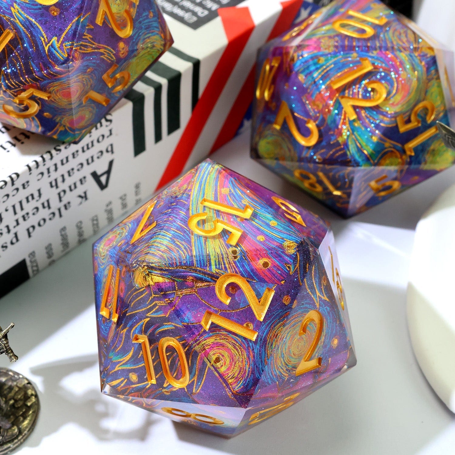 Tabletop Dominion DICE Gilded Cosmos | 33mm D20 | Oversized Art Core Dice