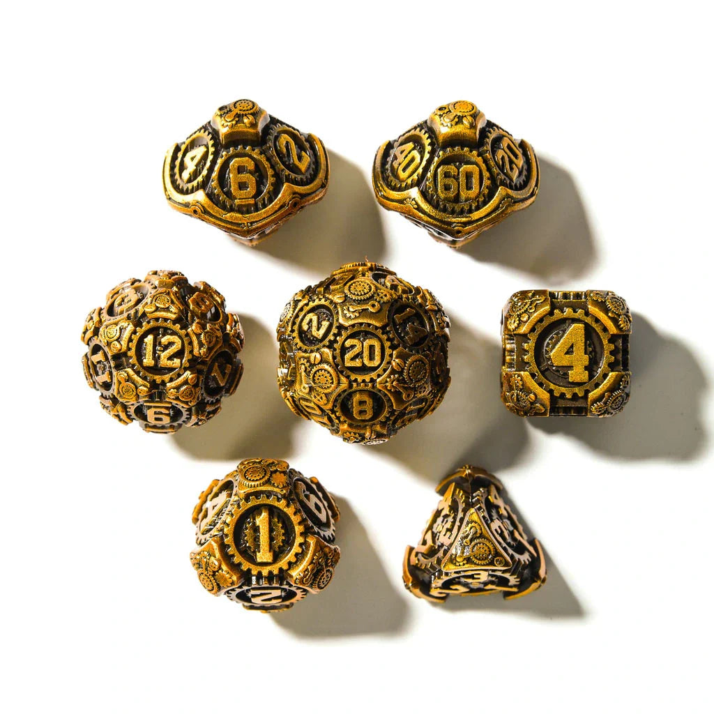 Gilded Machinations | Solid Metal | 7 Piece Set - DICE