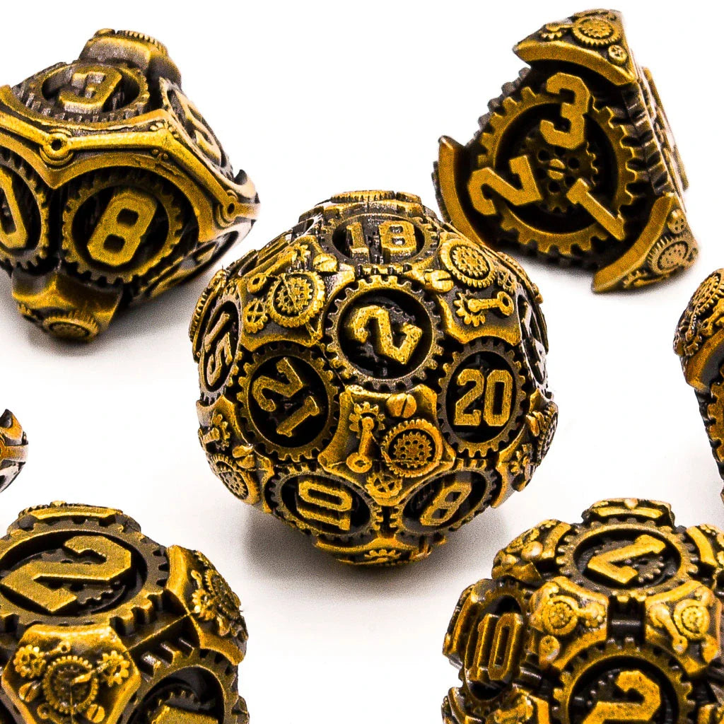 Gilded Machinations | Solid Metal | 7 Piece Set - DICE