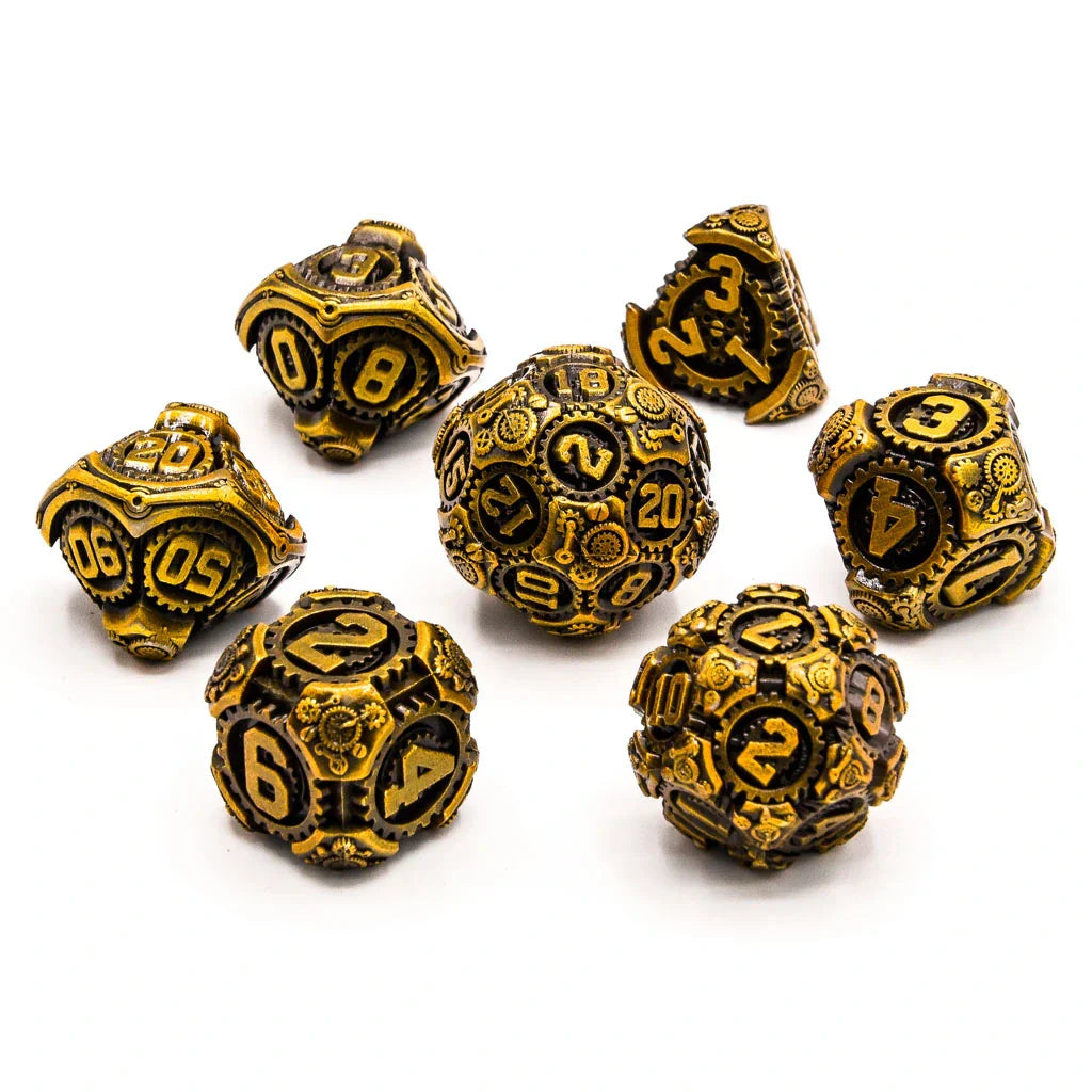 Gilded Machinations | Solid Metal | 7 Piece Set - DICE