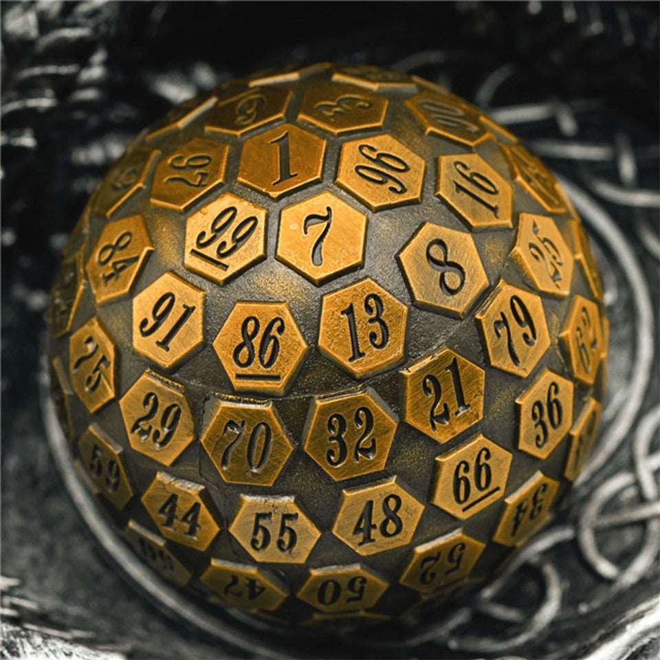 Tabletop Dominion DICE Gold Oracle | 45mm D100 | Metal