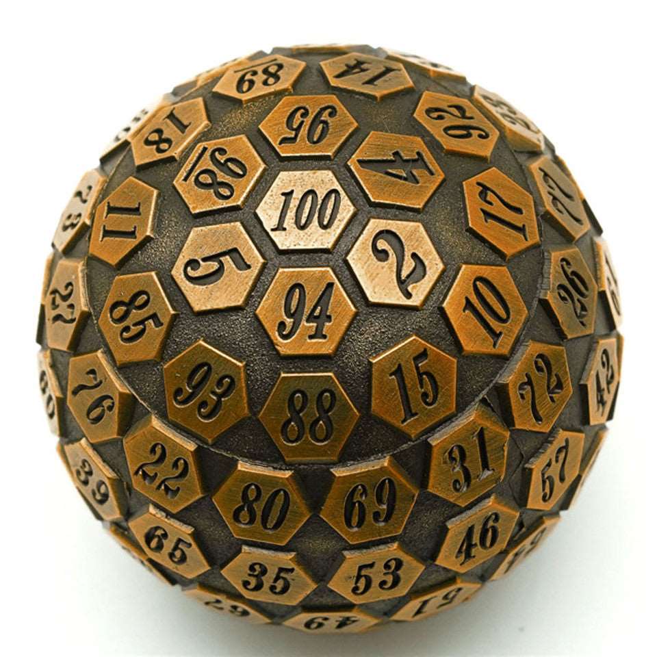 Tabletop Dominion DICE Gold Oracle | 45mm D100 | Metal