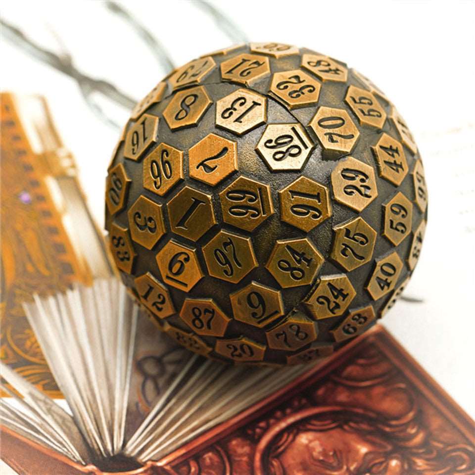 Tabletop Dominion DICE Gold Oracle | 45mm D100 | Metal
