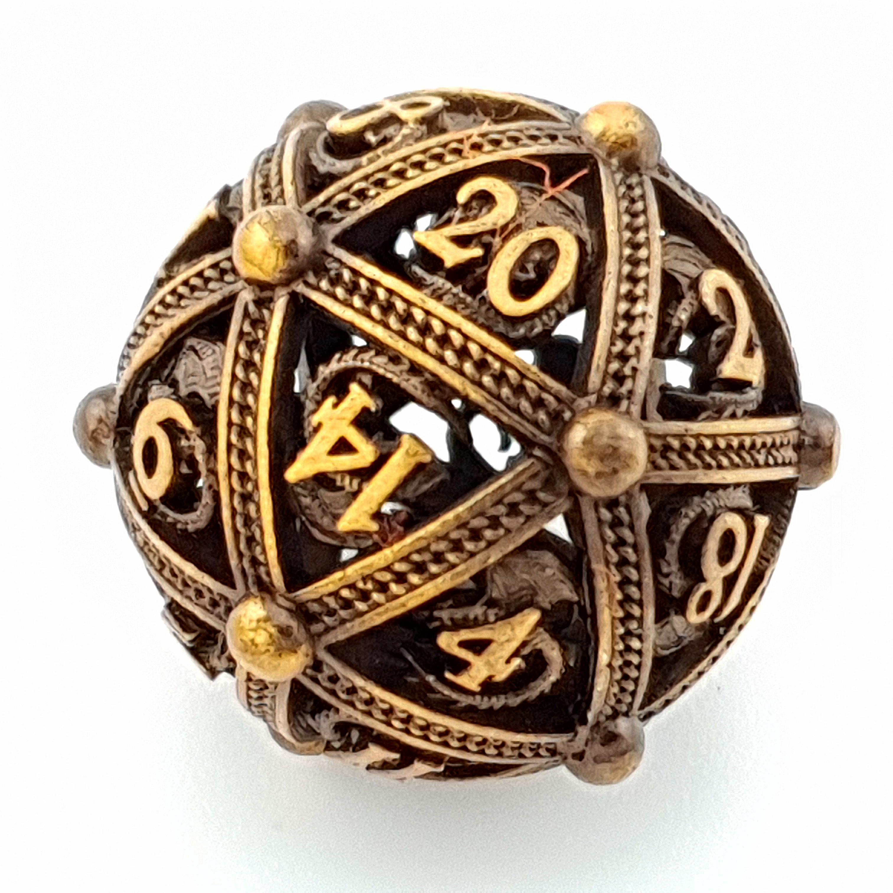 Golden Guardian | Hollow Metal Dice | 7 Piece Set - DICE