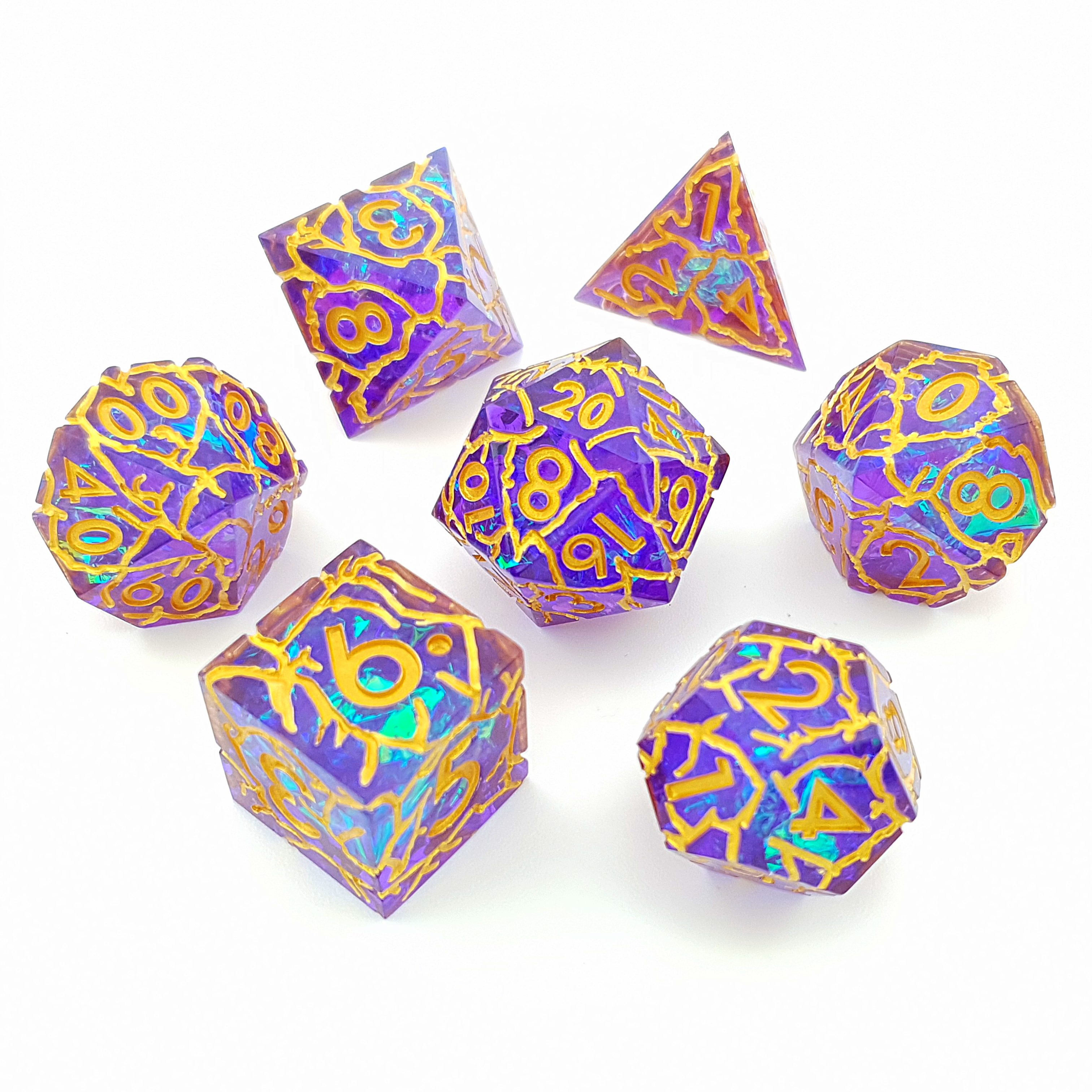 Golden Phantasm | Sharp Edge Dice | 7 Piece Set - DICE