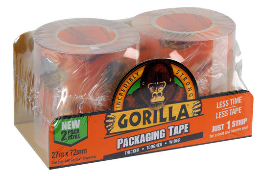 Gorilla gorlila packing tape 27m 2 reel Pack