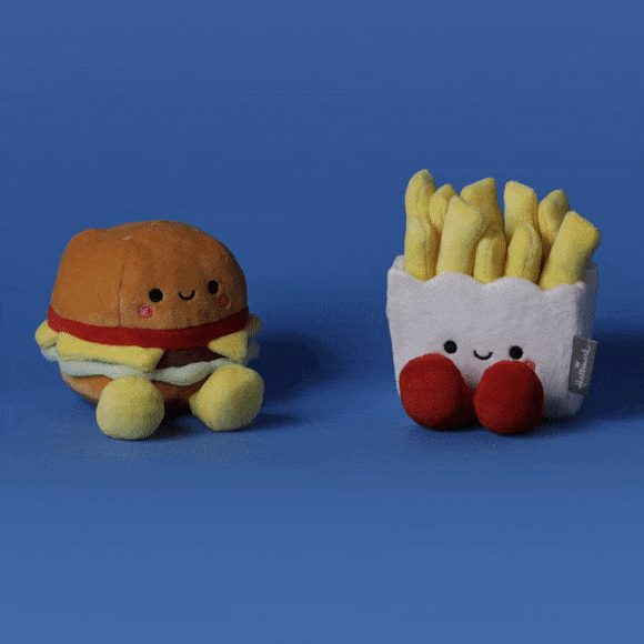 Hallmark Plushie Better Together Burger & Fries Magnetic Soft Toy Pair