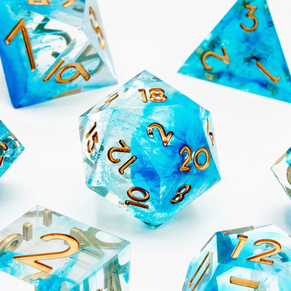 Icebound Fury | Sharp Edge Dice | 7 Piece Set - DICE