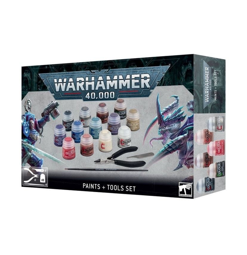 GW Paint Set WARHAMMER 40K PAINTS AND TOOLS SET 5011921196937