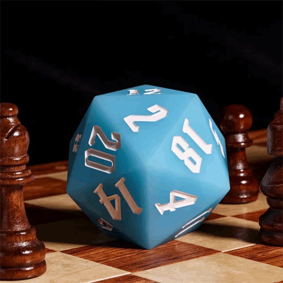 Tabletop Dominion DICE Jester's Bounce | 55mm Luminous D20 Silicone | Blue