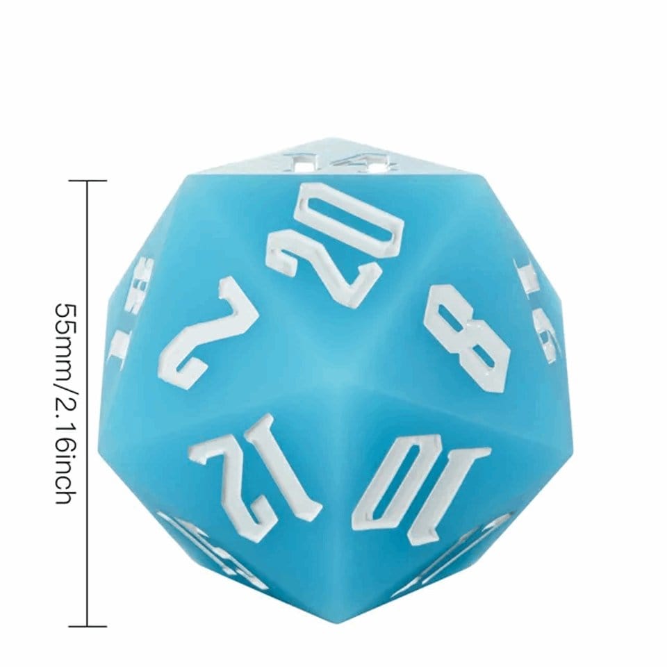 Tabletop Dominion DICE Jester's Bounce | 55mm Luminous D20 Silicone | Blue