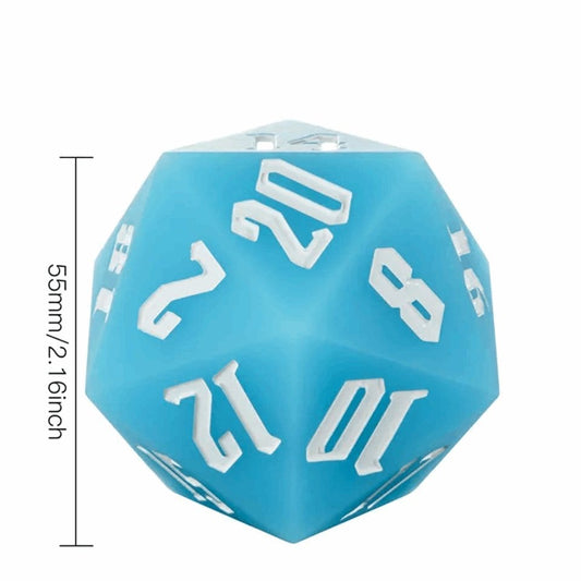 Tabletop Dominion DICE Jester's Bounce | 55mm Luminous D20 Silicone | Blue
