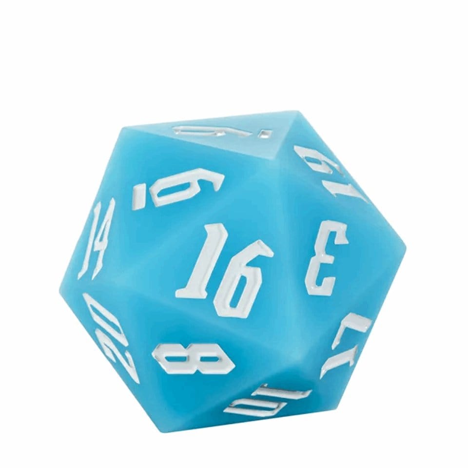 Tabletop Dominion DICE Jester's Bounce | 55mm Luminous D20 Silicone | Blue