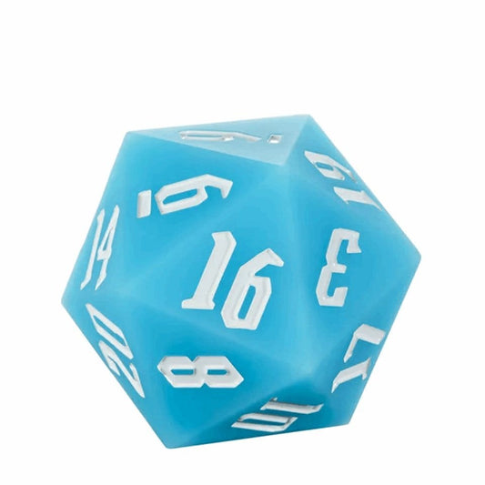 Tabletop Dominion DICE Jester's Bounce | 55mm Luminous D20 Silicone | Blue