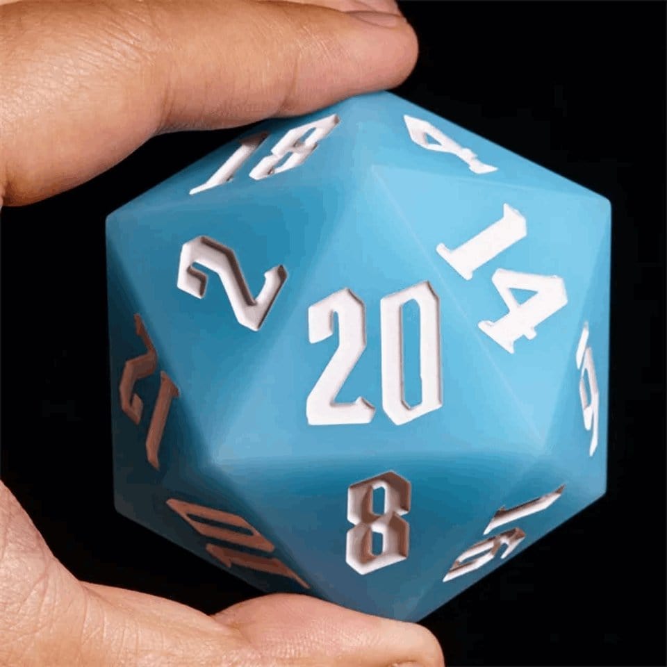 Tabletop Dominion DICE Jester's Bounce | 55mm Luminous D20 Silicone | Blue