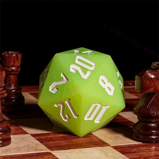 Tabletop Dominion DICE Jester's Bounce | 55mm Luminous D20 Silicone | Green