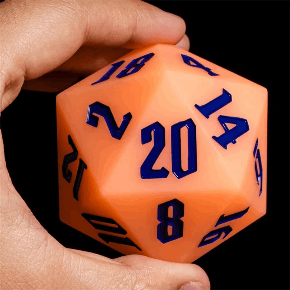 Jester’s Bounce | 55mm Luminous D20 Silicone | Orange - DICE