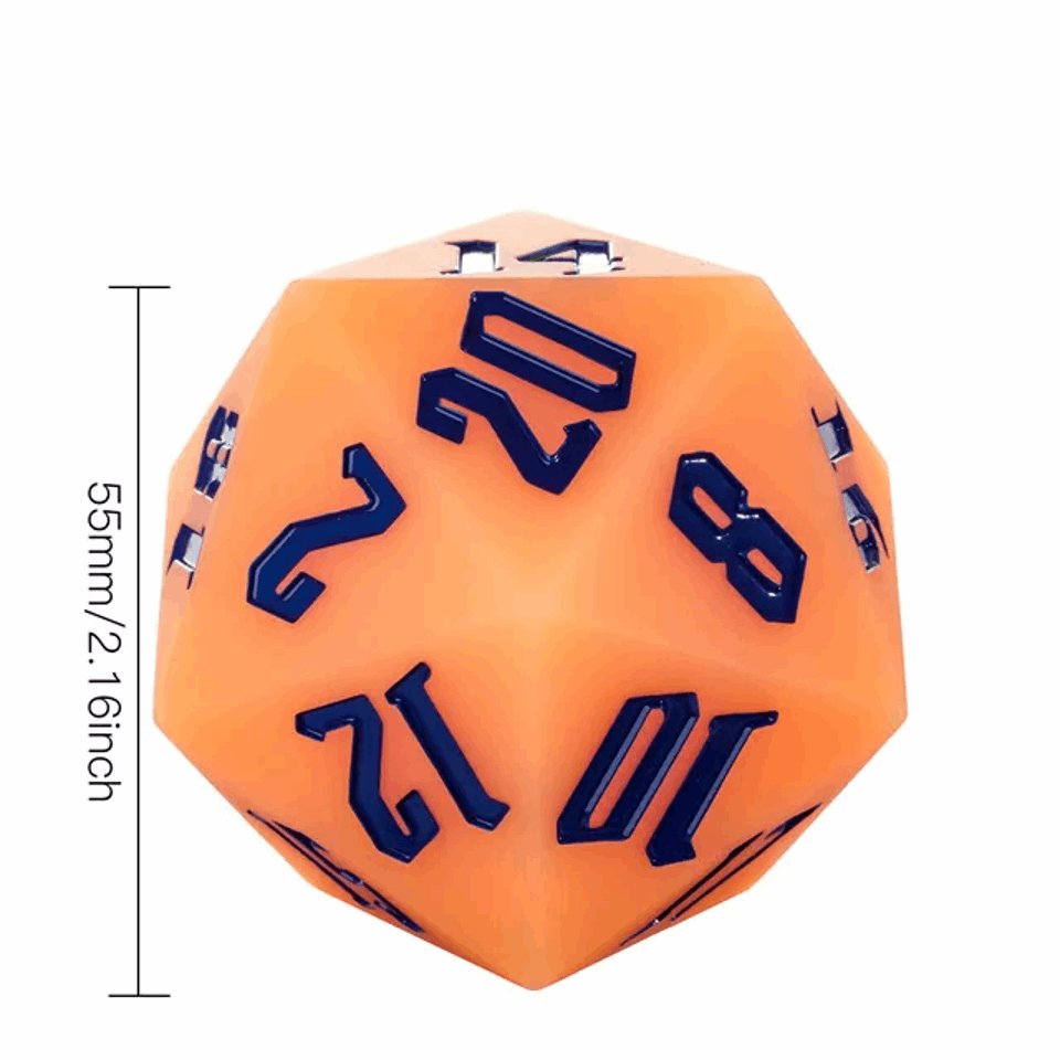 Jester’s Bounce | 55mm Luminous D20 Silicone | Orange - DICE
