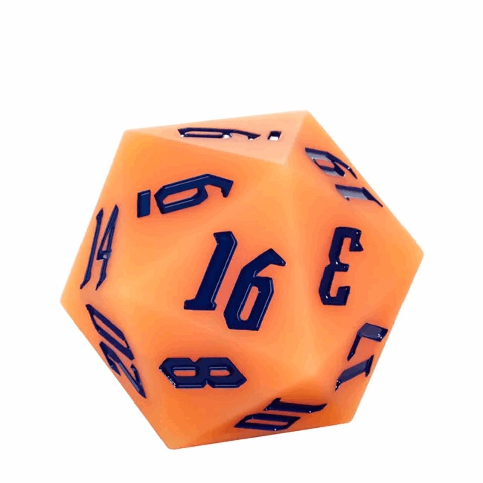 Jester’s Bounce | 55mm Luminous D20 Silicone | Orange - DICE