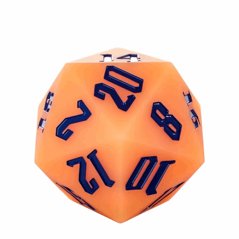 Jester’s Bounce | 55mm Luminous D20 Silicone | Orange - DICE