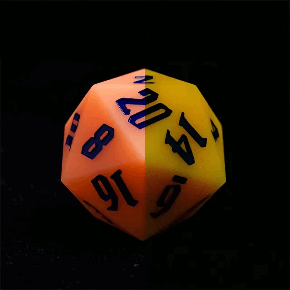 Jester’s Bounce | 55mm Luminous D20 Silicone | Orange - DICE