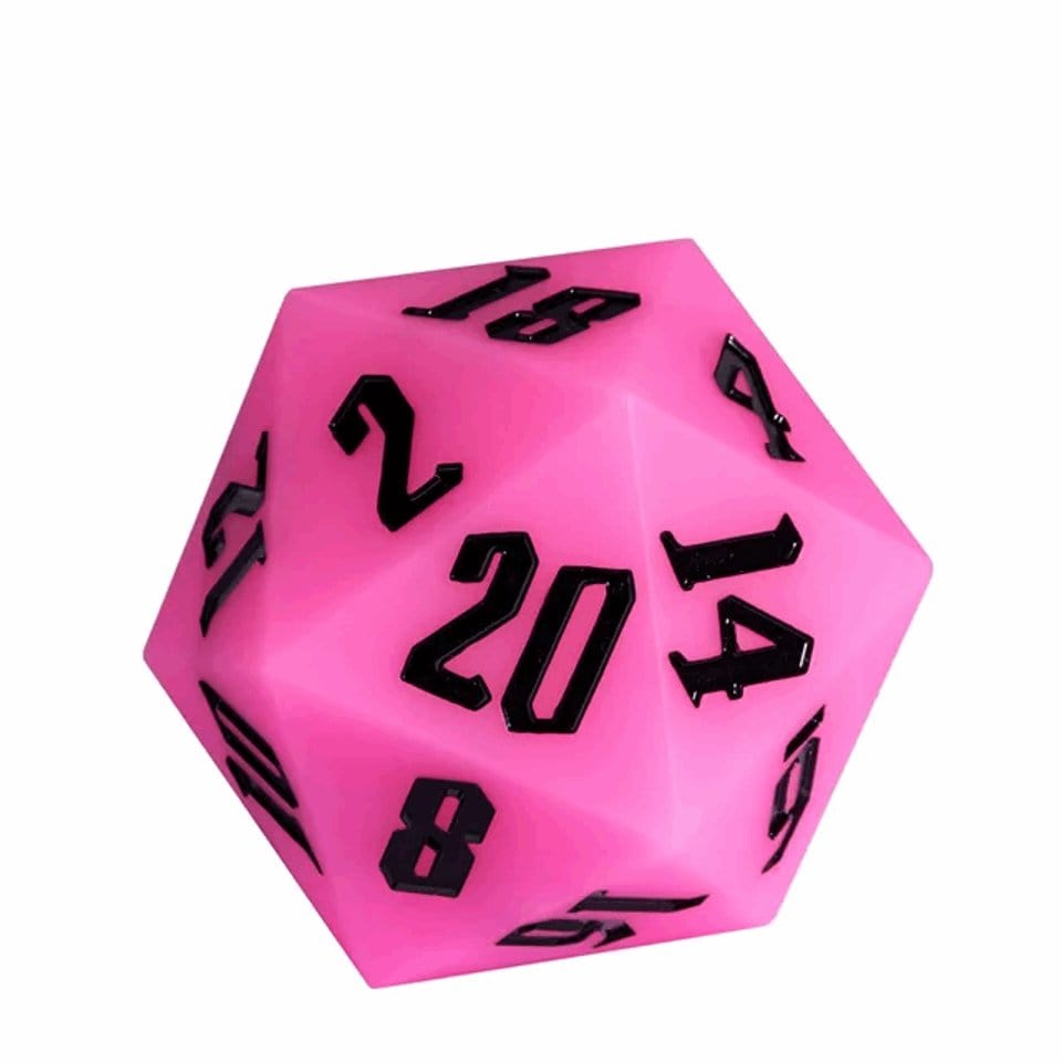 Tabletop Dominion DICE Jester's Bounce | 55mm Luminous D20 Silicone | Pink