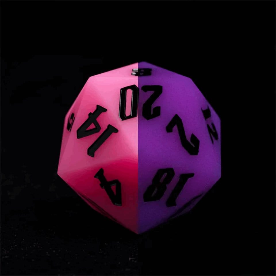 Tabletop Dominion DICE Jester's Bounce | 55mm Luminous D20 Silicone | Pink