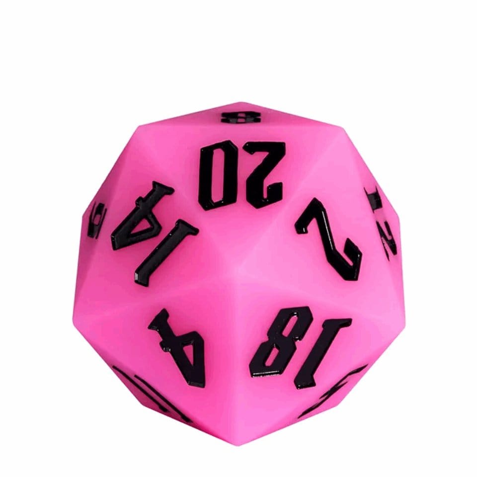 Tabletop Dominion DICE Jester's Bounce | 55mm Luminous D20 Silicone | Pink