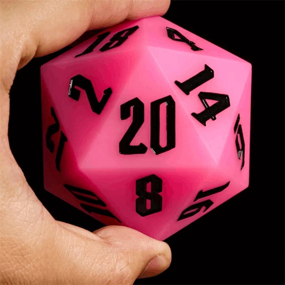 Tabletop Dominion DICE Jester's Bounce | 55mm Luminous D20 Silicone | Pink