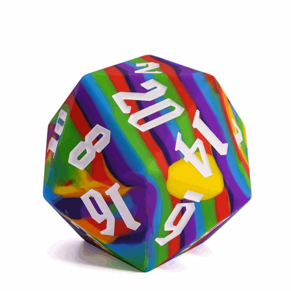 Jester’s Bounce | D20 Silicone | Rainbow - DICE