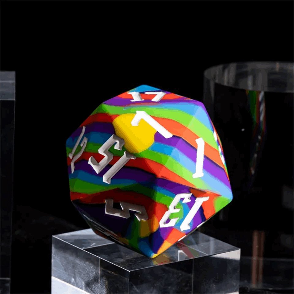 Jester’s Bounce | D20 Silicone | Rainbow - DICE